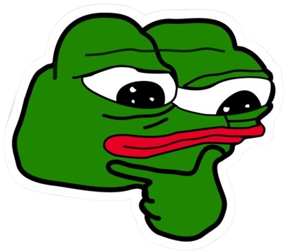 Thinking Pepe mascot indicating no results found